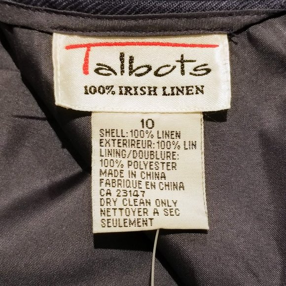 Nwt Talbots Irish Linen Skirt Sz 10 Womens Blue Lined Knee Length Pencil New $78 - Picture 6 of 8